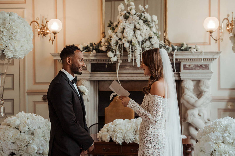 Ramiz and Charlea in the Nathalia Gown