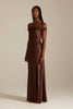 Kai Off the Shoulder Espresso Brown Bridesmaids Dress_XS_