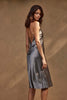 Grace Loves Lace Silky Satin Midi Olive Back Side Shot