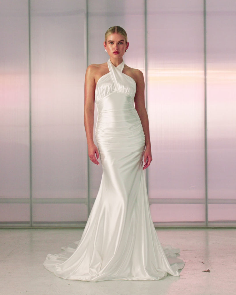 Mavi High Neck Wedding Dress_XS_